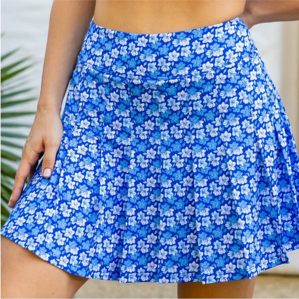 Kenny Flowers Blue and White Mini Skater Skirt